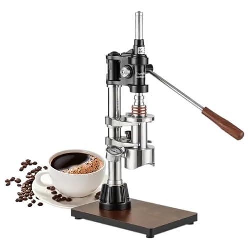 Générique Cafetière Expresso Manuelle à Levier avec manomètre, Pression réglable 1-16 Bar, Design Compact pour Cappuccino et Latte Parfaits à la Maison
