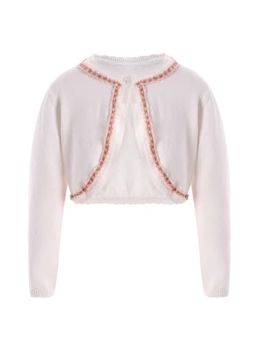 Kids Girls Open Fornt Bolero Shrug Button Closure Long Sleeves Knitted Jacket Cropped Tops Sweater Streetwear