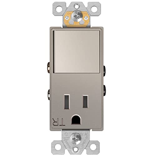 ENERLITES Switch and Outlet Combo, Combination Decorator Paddle S...
