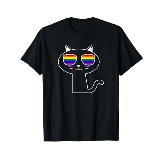 Cat LGBT Design Gay Lesbian Sunglasses Gift T-Shirt