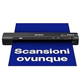 Epson WorkForce ES-60W Scanner Portatile Compatto, Wireless Wi-Fi Direct USB, pannello LCD, Scansione 600dpi, Alimentazione Automatica, Scansione 8,5 ppm, JPEG, PDF, TIFF Supportati, Software Incluso