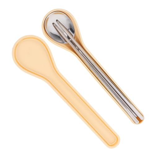 Cabilock Sturdy Stainless Steel Travel Utensil Set Reusable Cutlery Case for Boys and Girls Students and Adults for Lunch Picnic and Camping