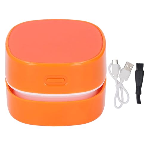 Gsycle Mini Desk Vacuum Cleaner, Cordless Rotatable Design Crumb Sweeper Office Gadgets Mini Table Dust Sweeper Dust Cleaner for Cleaning Hairs Crumbs Computer Keyboard