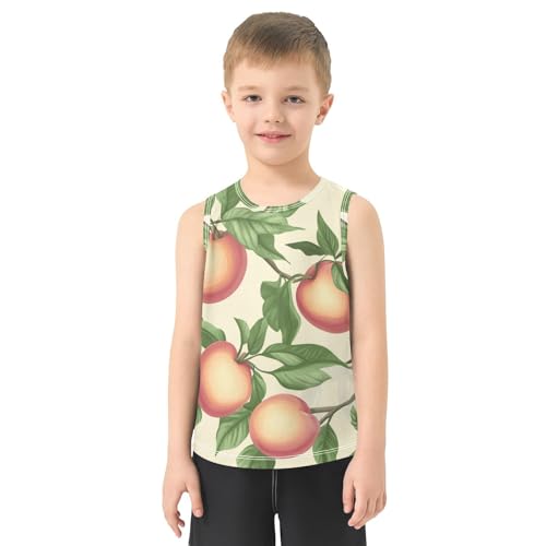 susiyo Peaches Fruits Seamless Boys Sleeveless Tank Top Girls Athletic T Shirt2