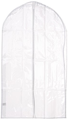 Honey-Can-Do SFT-01243 Hanging Suit Bag, Zippered, White, 42 x 24-inches