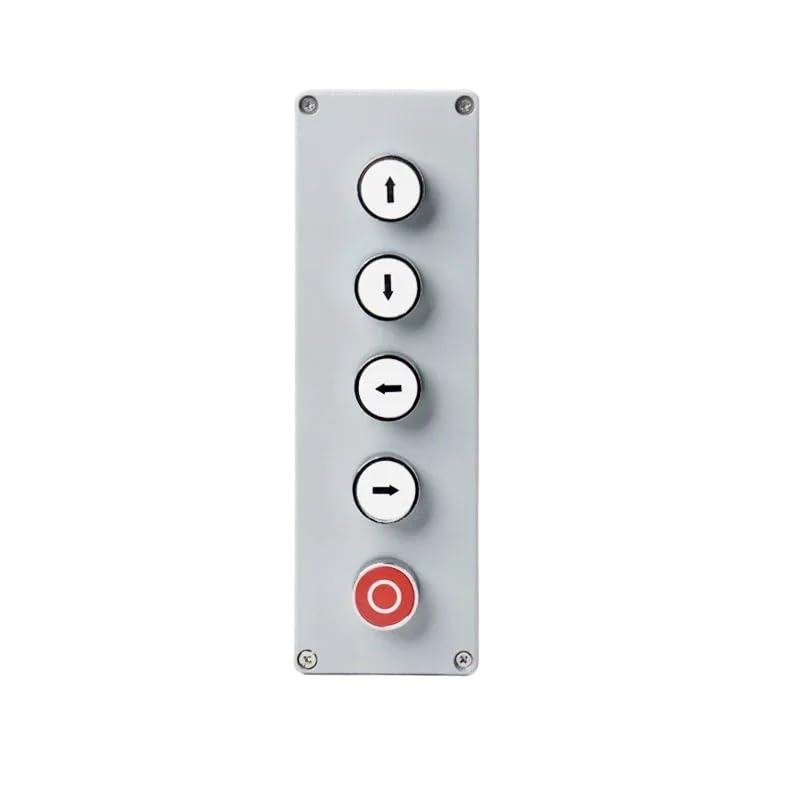 Caja de control del interruptor giratorio con botón pulsador de flecha 5P con cubierta, reinicio momentáneo, arranque y parada, NO, NC