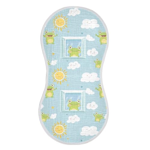 vvfelixl Cute Frog Open Window Burp Cloths for Baby Boy Girls Baby Washcloths Burp Rags 1 Pack