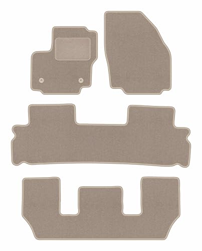 Tapis de voiture en velours beige premium pour Ford S-Max MK1 FL 7 places