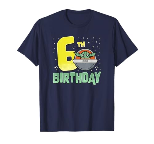 T-shirt Grogu The Mandalorian Star Wars pour anniversaire 6 ans avec landau flottant