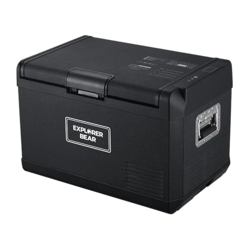 Image of Explorer Bear 12 Volt Refrigerator 12V Car Fridge 12 /24V DC 110-240V AC Portable Freezer Compressor Cooler 0℉-50℉ 3-Year Warranty for Truck Van RV SUV Boat Trailer Travel Road Trips Camping