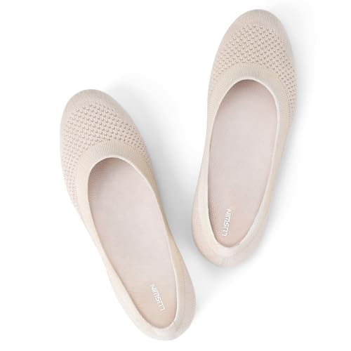 LUSWIN Women's Minimalist Ballet Flats,Beige EU42 - image 1