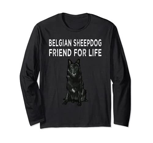 Belgian Sheepdog Friend For Life Dog Friendship Long Sleeve T-Shirt, Black