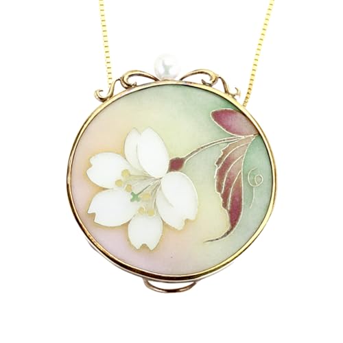 「 桜川 七宝 」樺匂 ペンダント (34mm×31mm) / 母の日 プレゼント ジュエリー 作家 伝統工芸 森千鶴子 記念 ギフト 贈り物 贈答 [AH129sa]