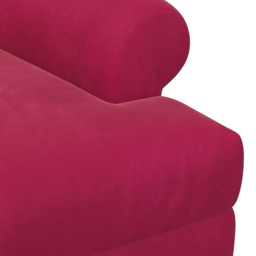 Sofá Love Seat con tapicería en botones burdeos diseño clásico capitoné 7