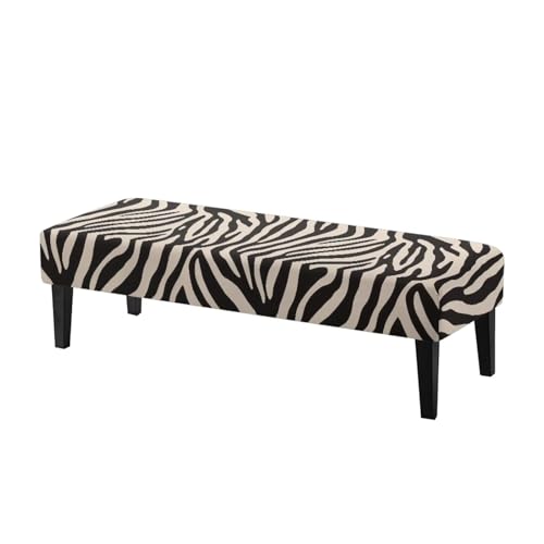 Xorudoydet Zebra Stripes Print Dining Room Bench Covers Non-Slip Bench Chair Slipcovers Dust Proof Bench Seat Cushion Slipcovers Removable Bench Protectors for Wedding, Hotel, Party