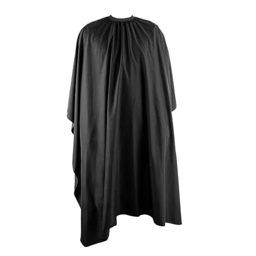 ECENCE Cap professionnelle de coiffure avec agrafes Noir, 150x120cm, pour femmes, hommes, enfants, cape de coupe, étanche, taille universelle