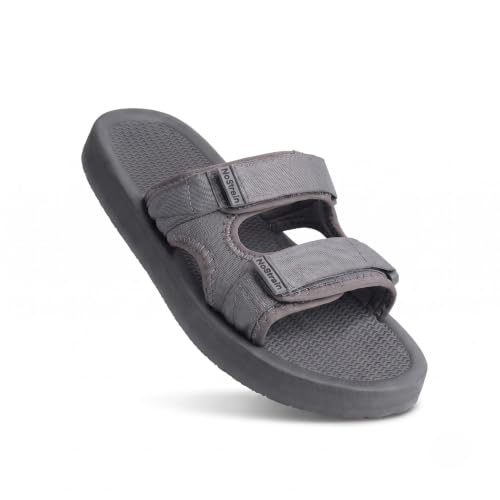 Image of NoStrain Men's Casual Sandals - Comfortable, Washable & Waterproof Open-Toe Footwear for Men with 4-Point Adjustable Velcro Strap, Heel Cushioning & Triple-Density Sole
