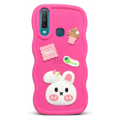 Image of Fancy Back Cover for Vivo Vivo Y17 /Y15 /Y12 /11 (Deep Pink)