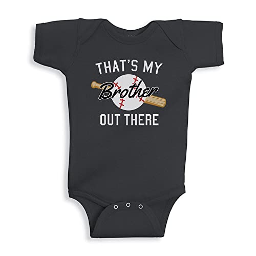 Baseball That's My Brother Out There Baby Infant One Piece Bodysuit 18 Months Black