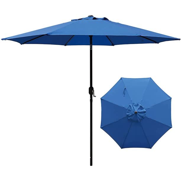 Ezone 9 FT Patio Umbrella, Outdoor Umbrellas with Adjustable Crank, Tilt Function Fade Resistant, Waterproof Patio Table Umbrella