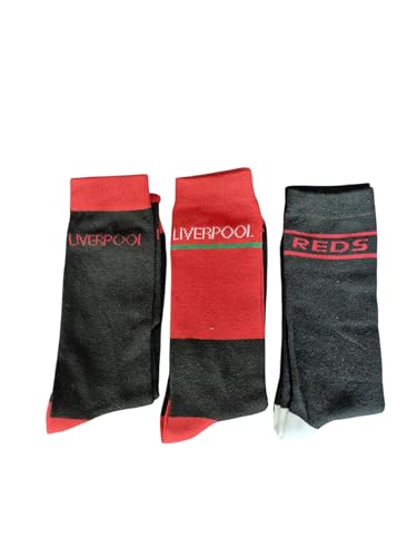 MENS LIVERPOOL 3 PACK SOCKS, SHOE SIZE IS 6 TO 11.
