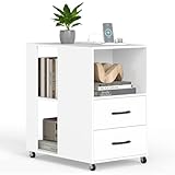 【Fonction de rangement double face】Cette petit meuble de rangement possède un plateau, un compartiment ouvert et 2 tiroirs pour une organisation facile. L'arrière offre des étagères ouvertes supplémentaires accessibles, ce qui la rend idéale pour le rangement et l'exposition.