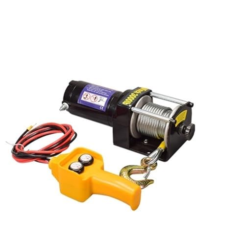 MYUYEE Grúa eléctrica para vehículos domésticos con manivela Manual de 12 V y 24 V para Camiones y automóviles.,