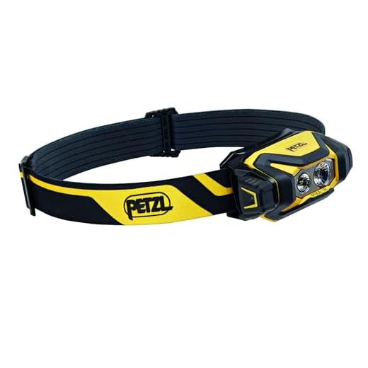 Petzl PIXA R Professionele led-hoofdlamp, 600 lumen, IP68 waterdicht, oplaadbaar, zwart-geel