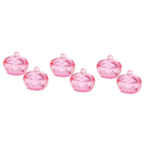 FRCOLOR 6pcs Plato para Líquido y Polvo de Uñas de Vidrio miniatura 1