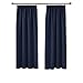 Produktbild Deconovo Vorhang Blickdicht Gardinen Verdunkelungsvorhang Kräuselband Schlafzimmer, 175x140cm(HöhexBreite), Dunkelblau, 2er Set