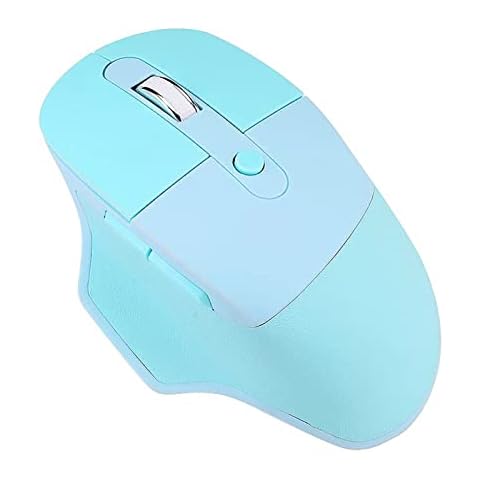 Lomiluskr Ergonomic 2.4G & Bluetooth Dual Mode Wireless Mouse with PU Cover, Soundless Keys, Candy Colors, Compatible with Notebook, PC, Tablet, Smartphone (Blue) Cover