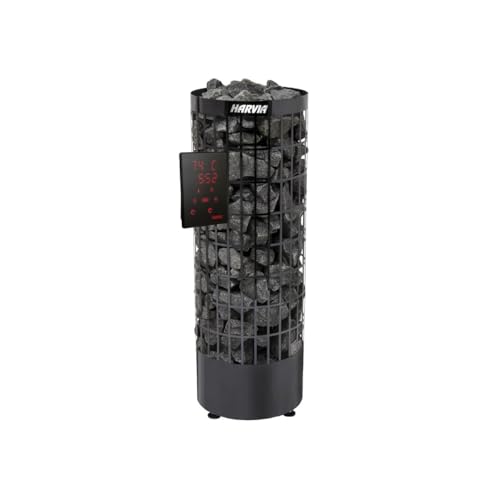 Harvia Cilindro calentador de sauna 9kW   PC90XE   Acero negro