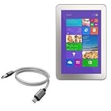 BoxWave Cable Compatible with Toshiba Encore 2 Write - Micro USB DuraCable, Braided Micro USB Charging Cable - Space Grey