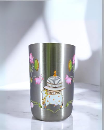 Image of Classic Steels Stainless Steel - Multipurpose Kamal Kunj Designer Glass Set for Home & Office | Ideal for Serving Water, Juice, Cold Drinks & Lemonade | Ideal Gift Choice | Pack of 6 | 300 ML Each
