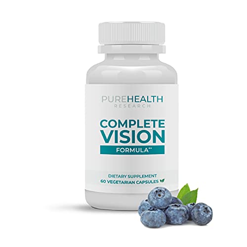 Complete Vision Formula - Eye and Vision Health Support with Lutein, Zeaxanthin and Bilberry - Support Eye Strain, Dry Eye, Blue Light Filtering Formula, Vegan, Non-GMO, 1 Bottle