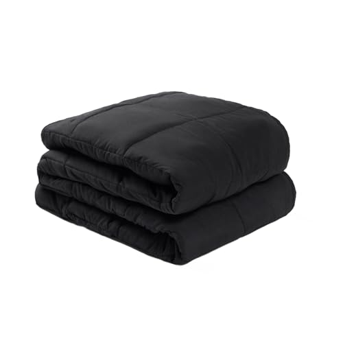 Brentfords Weighted Blanket Adult 8kg Black Double Weighted Blanket Anxiety Relief for Adults Soft Comfy Heavy Blanket for Bed Sofas 150 x 200cm (17lb) (Disclaimer Only suitable for age 3+ years)