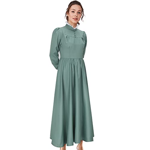 HanaHola Sophie Hatter Halloween Costume A Line Dress Adult Women Girls Green Long Sleeve Maid Princess Cosplay Outfit (Green Medium)
