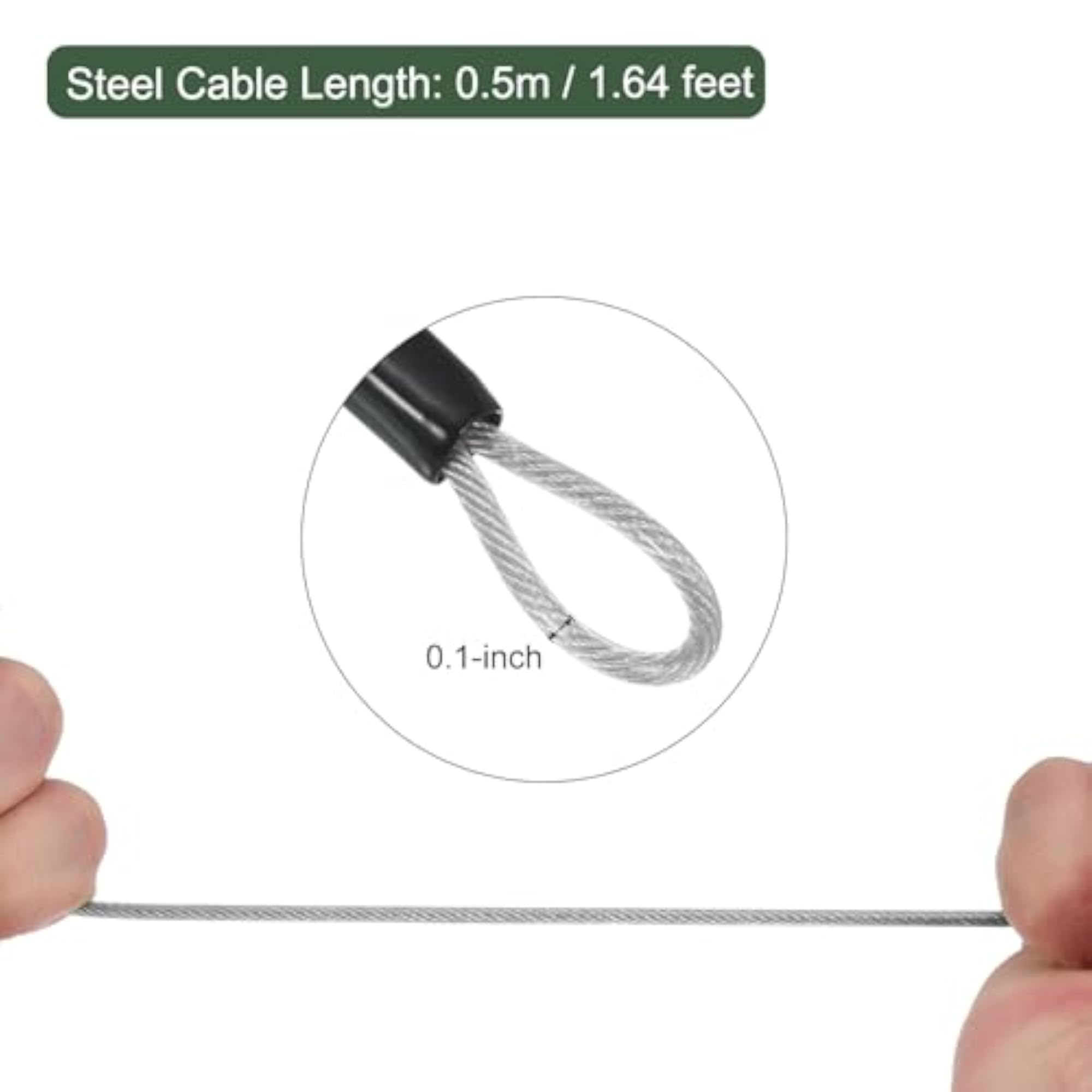 3 Digit Combination Padlock with Security Cables, Silver