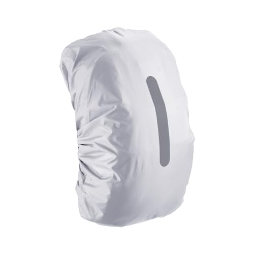 M METERXITY Backpack Rain Cover - Waterproof Lightweight Cover with Vertical Reflective Strap, Apply to Cycling/Hiking/Mountain Climbing (15-25L, XS, Silver Tone)