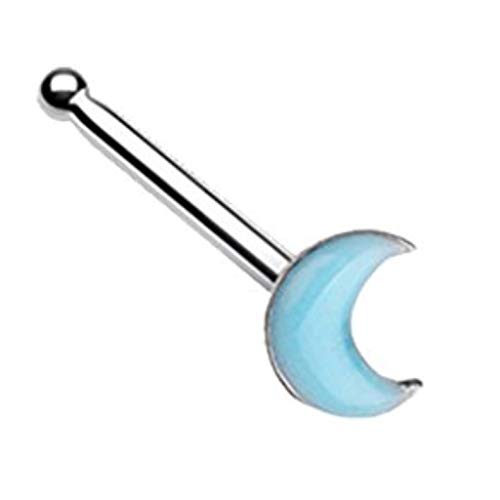 Inspiration Dezigns Illuminating Glow in The Dark Moon Nose Stud Ring (Sold Individually)