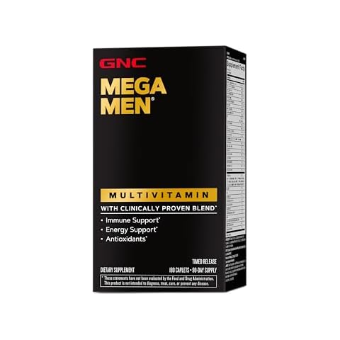 GNC Mega Men Multivitamin | Antioxidants, Heart Health, and Immune Support | 180 Count Cover