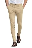 GINGTTO Mens Khaki Dress Pants Slim Fit Stretch Chinos Pants Men Flat Front Slacks for Men 32x30