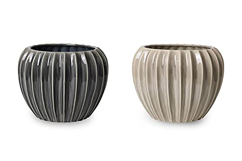 Preisvergleich Produktbild broste Copenhagen Blumentopf, Keramik, Smoked Pearl, 26cm