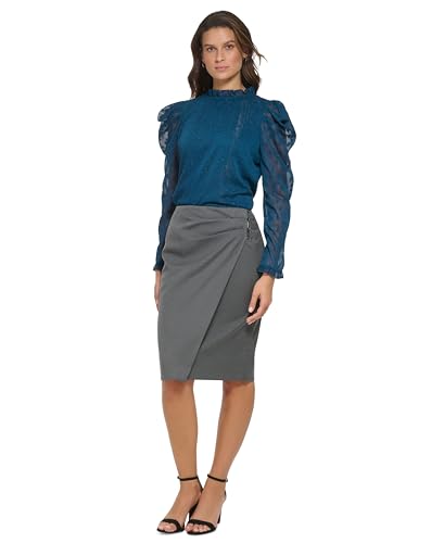 DKNY Womens Office Suit Separate Pencil Skirt Gray 4