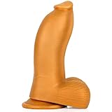Realistic Dildo with Powerful Sucker Base, Liquid Silicone Thick Dildo Penis Soft Skin-Friendly G-Spot Giant Dildo with Thick and Rough Testicle Base (XXL)