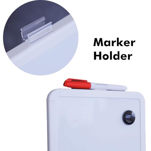Image of LifeKrafts Magnetic Dry Erase White Board | 8x11 Inches | Mini Writing Board for Fridge & Wall |PVC Border Frame| Reusable Whiteboard with 2 Marker Pens & 1 Eraser | Home, School, Office, Kids&Adults