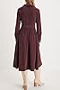R.Vivimos Autumn Winter Women's Long Sleeve Button Down Midi Dress V Neck Tie Waist Corduroy Dresses Long Shirt Dress with Pockets(Large,Maroon) #2