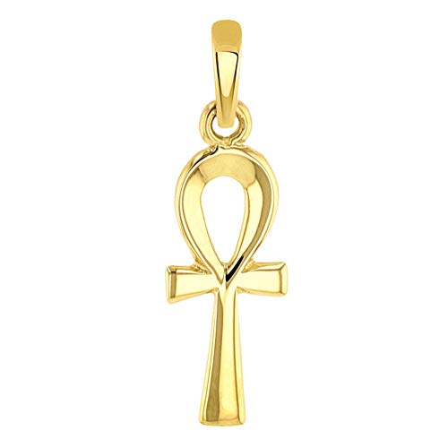 Religious by Jewelry America Solid 14k Yellow Gold Mini Egyptian Ankh Cross Charm Pendant