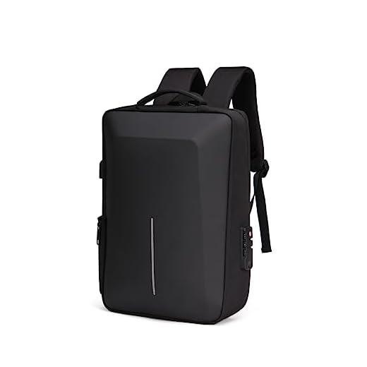 TOKSHOP Mochila Masculina Executiva Slim Antifurto com Trava e Código Para Notebooks de Até 15.6 Polegadas Rígida
