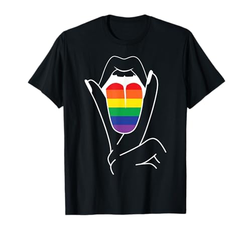 Rainbow Pride Tongue Erwachsene Gay Party Lesben Queer CSD LGBT T-Shirt